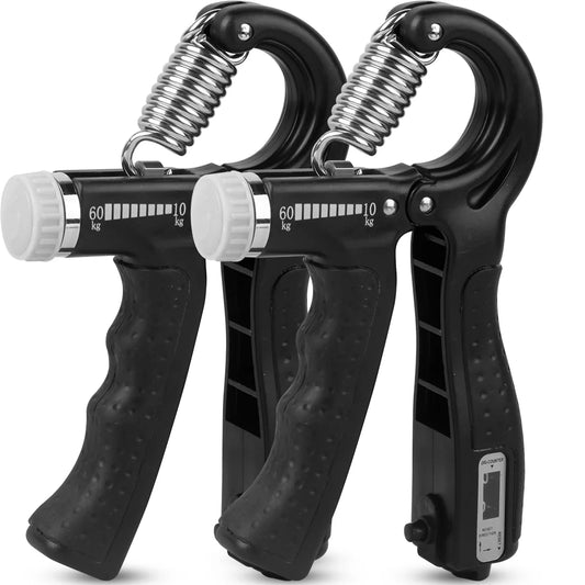 Hand Grip Strengthener Exerciser Adjustable Strength Workout Grip Strength Trainer for Exercise Finger Forearm Wrist, Black, Pack of 1